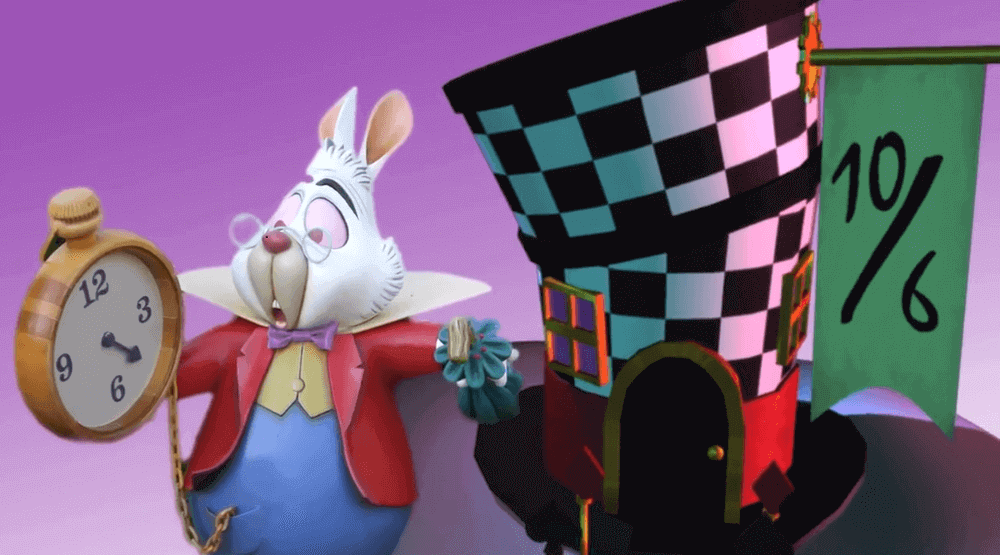 Cartoon rabbit from alice and wonderland