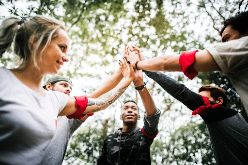 Teamwork activity outdoor